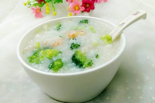 西兰花虾仁粥的做法图解10