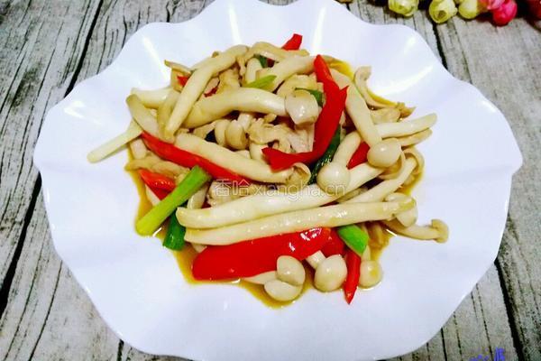 海鲜菇炒鸡丝的做法图解10