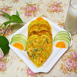 胡萝卜韭菜虾仁饼的做法[图]