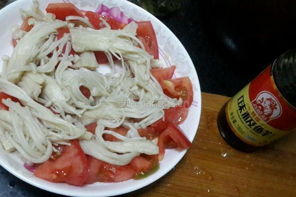 香菜金针拌糖番茄的做法图解3