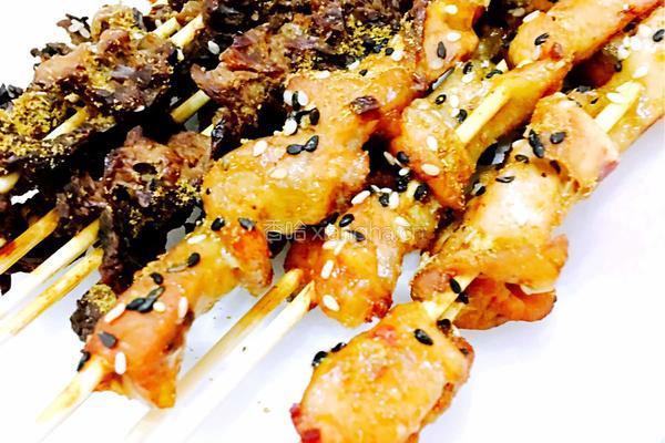 孜然烤双肉串的做法图解3