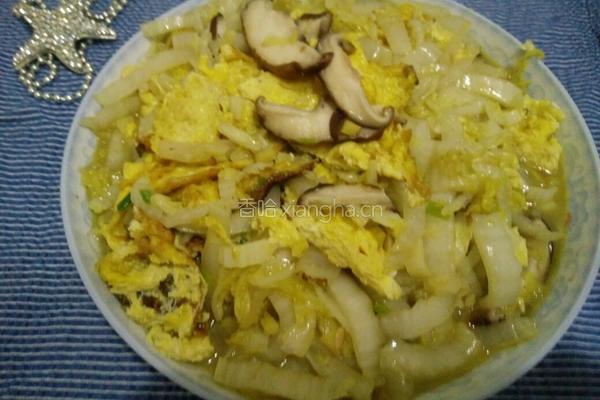 香菇鸡蛋炒白菜
