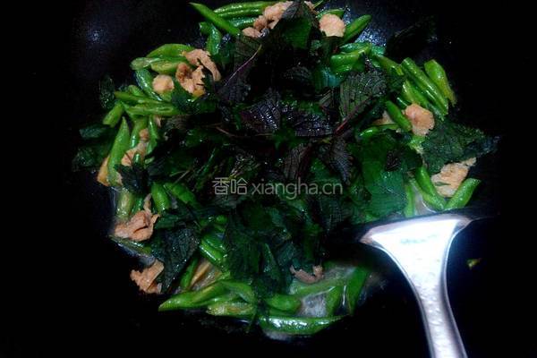 紫苏四季豆炒肉的做法图解7