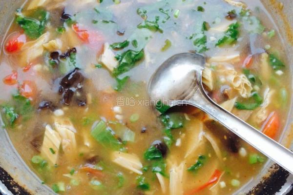酸辣肉丝汤