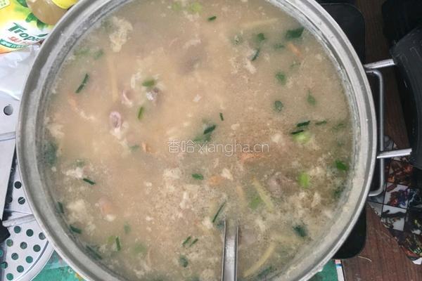 猪肝粉肠瘦肉粥的做法图解5