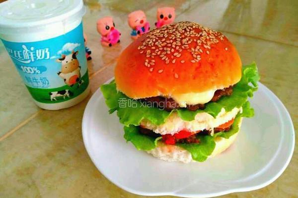 三层牛肉汉堡的做法图解12