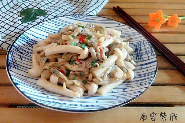 海鲜菇炒蛏肉的做法图解10