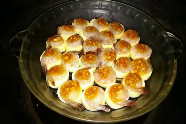 蒜香玉子豆腐蒸虾仁的做法图解10