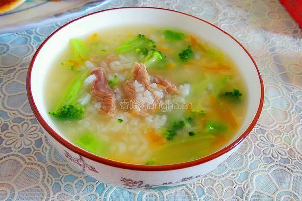 西蓝花瘦肉粥的做法图解6