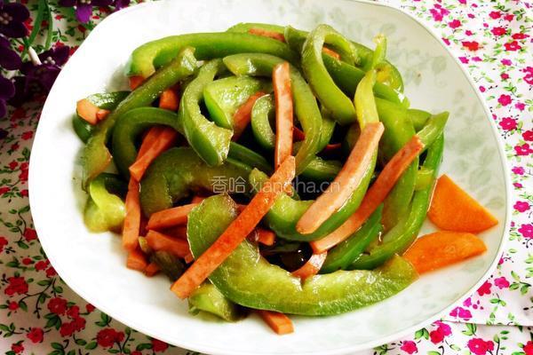 菜椒炒火腿的做法图解6