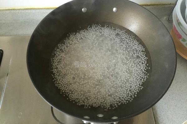 西瓜牛奶西米露的做法图解3
