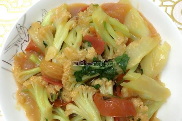 番茄炒菜花的做法图解3