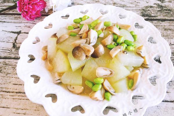 草菇毛豆炒冬瓜的做法图解8