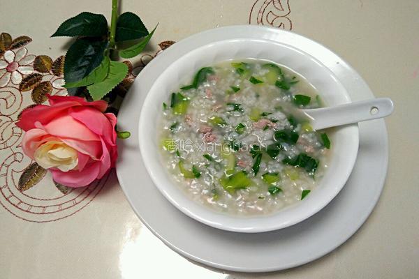 青菜瘦肉粥的做法图解6