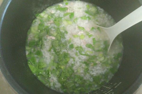 青菜瘦肉粥的做法图解5