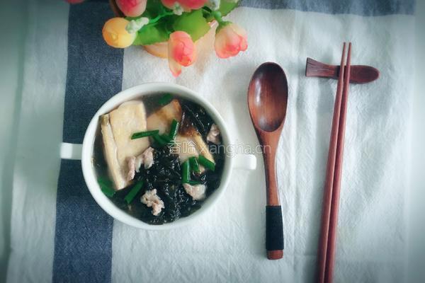 豆腐肉沫紫菜汤的做法图解5