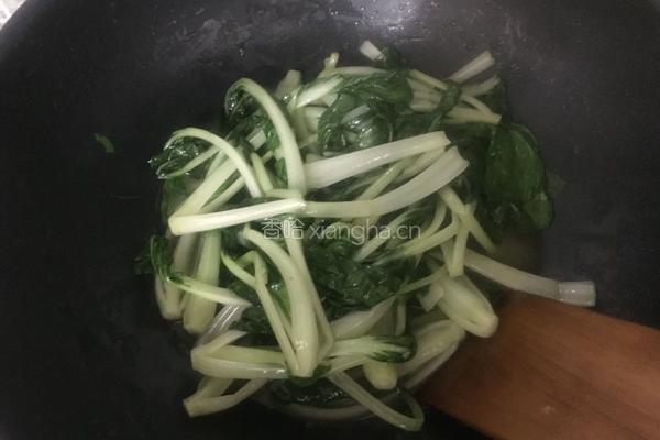 炒小白菜的做法图解5