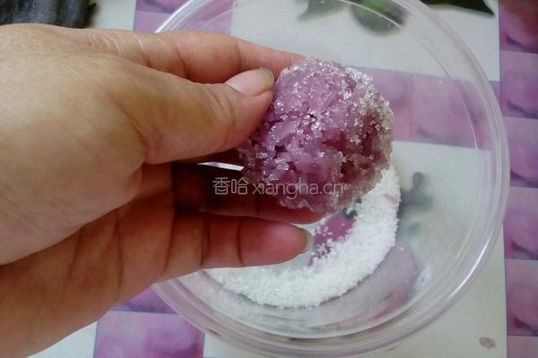 紫甘蓝糯米饭团的做法图解5