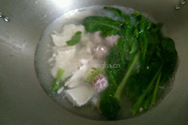 芥菜肉丸豆腐汤的做法图解4