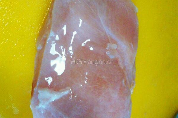 水丝瓜酿鸡肉的做法图解2