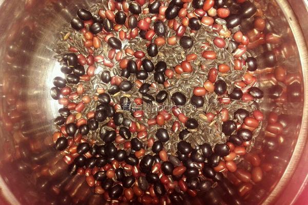 黑米黑豆红豆糊的做法图解2