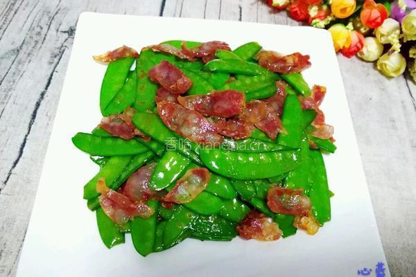 荷兰豆炒腊肠的做法图解8