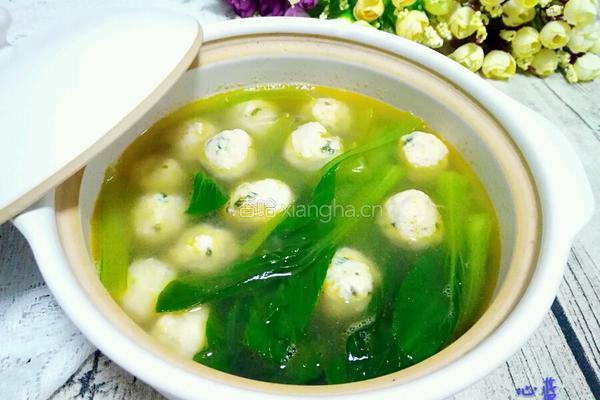 青菜鸡肉丸子汤的做法图解8