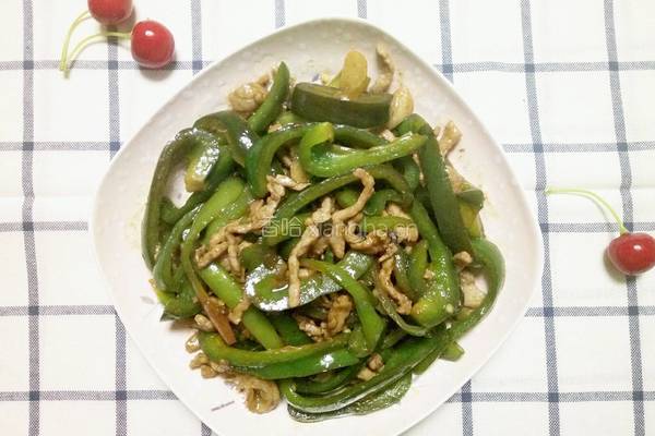 菜椒炒肉丝的做法图解9