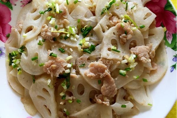 藕片炒肉的做法图解5