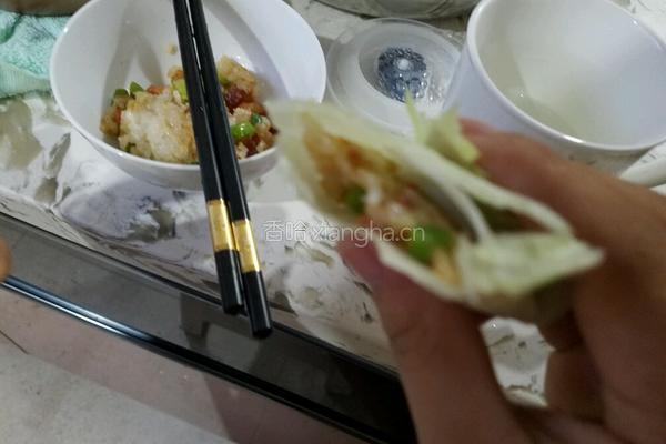 西生菜包糯米饭的做法图解6