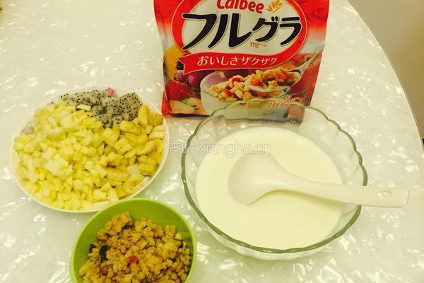 水果燕麦牛奶餐的做法图解1