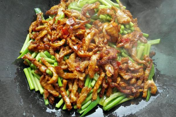 蒜苔炒肉丝的做法图解6