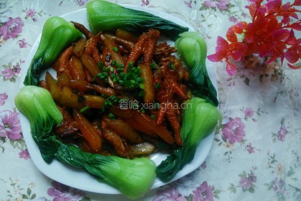 西瓜皮炒鸡脚的做法图解8
