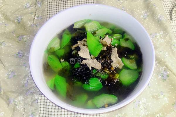 紫菜丝瓜肉片汤