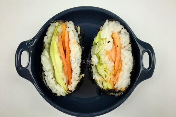 烟熏鲑鱼生菜免捏饭团的做法图解6