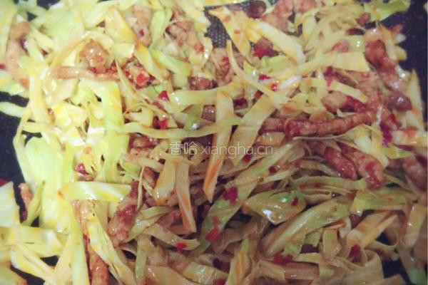 圆白菜肉丝炒面的做法图解5