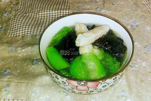 木耳丝瓜虾饺汤的做法图解8