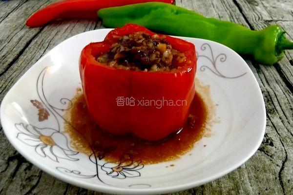 蒸酿红辣椒的做法图解14