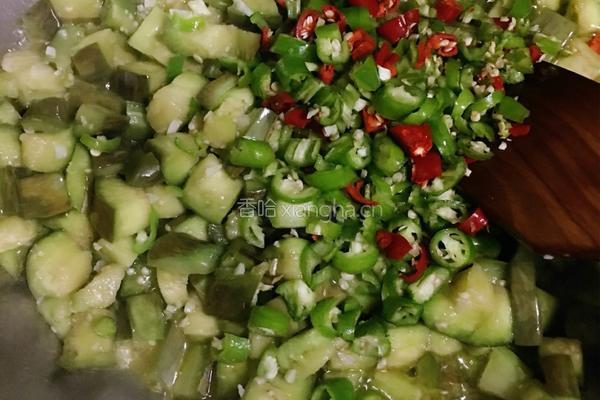 香辣蚝油茄丁煲的做法图解8