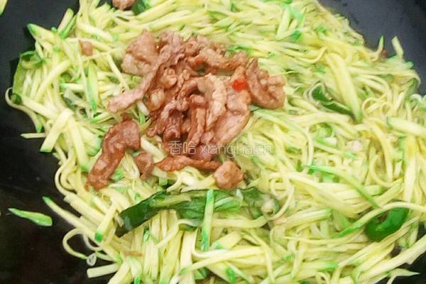 南瓜丝炒肉的做法图解5