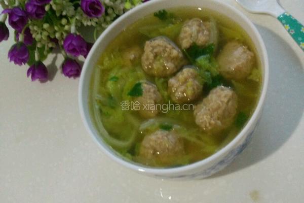 娃娃菜丸子汤的做法图解10