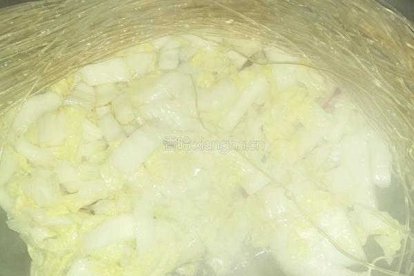白菜炒红薯粉的做法图解3