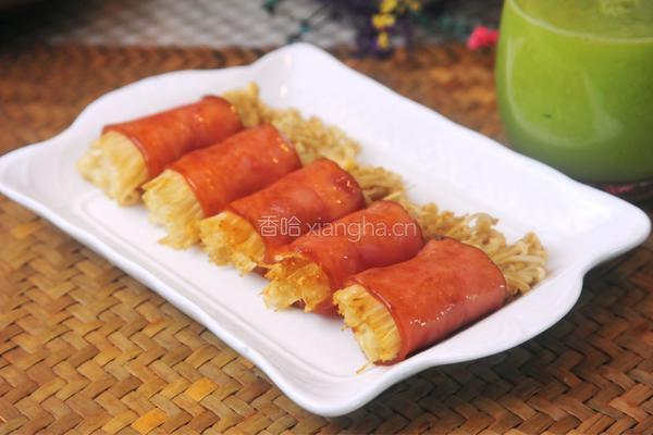 培根金针菇卷的做法图解4