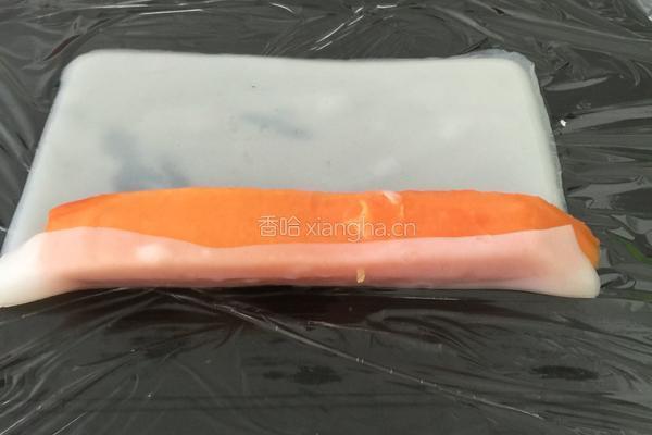 花生酱奶皮木瓜卷的做法图解10