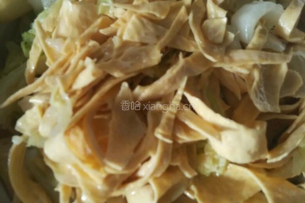 白菜炒腐皮的做法图解8
