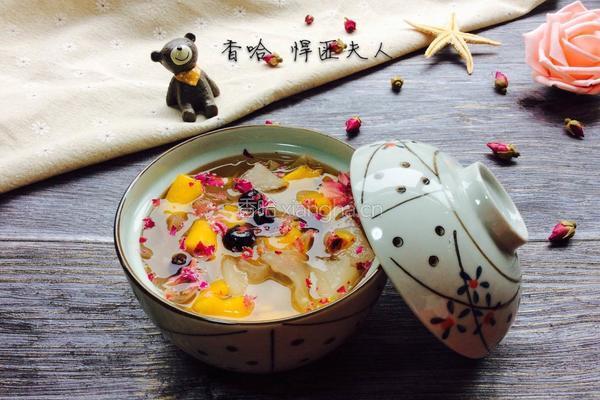 银耳水果玫瑰羹的做法图解7