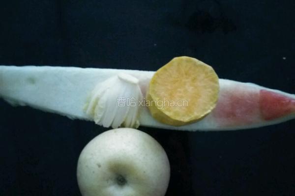 白焯南瓜黄牙白苹果拼盘（成双成对）的做法图解1
