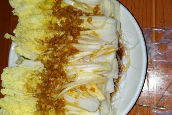 蒜蓉粉丝蒸白菜的做法图解6