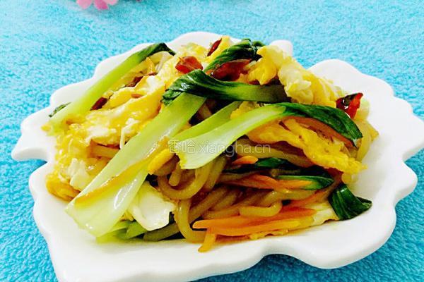 胡萝卜青菜鸡蛋炒粉的做法图解13