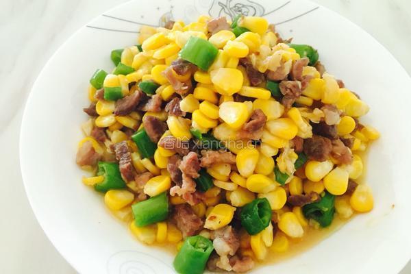 玉米粒与肉粒的做法图解3